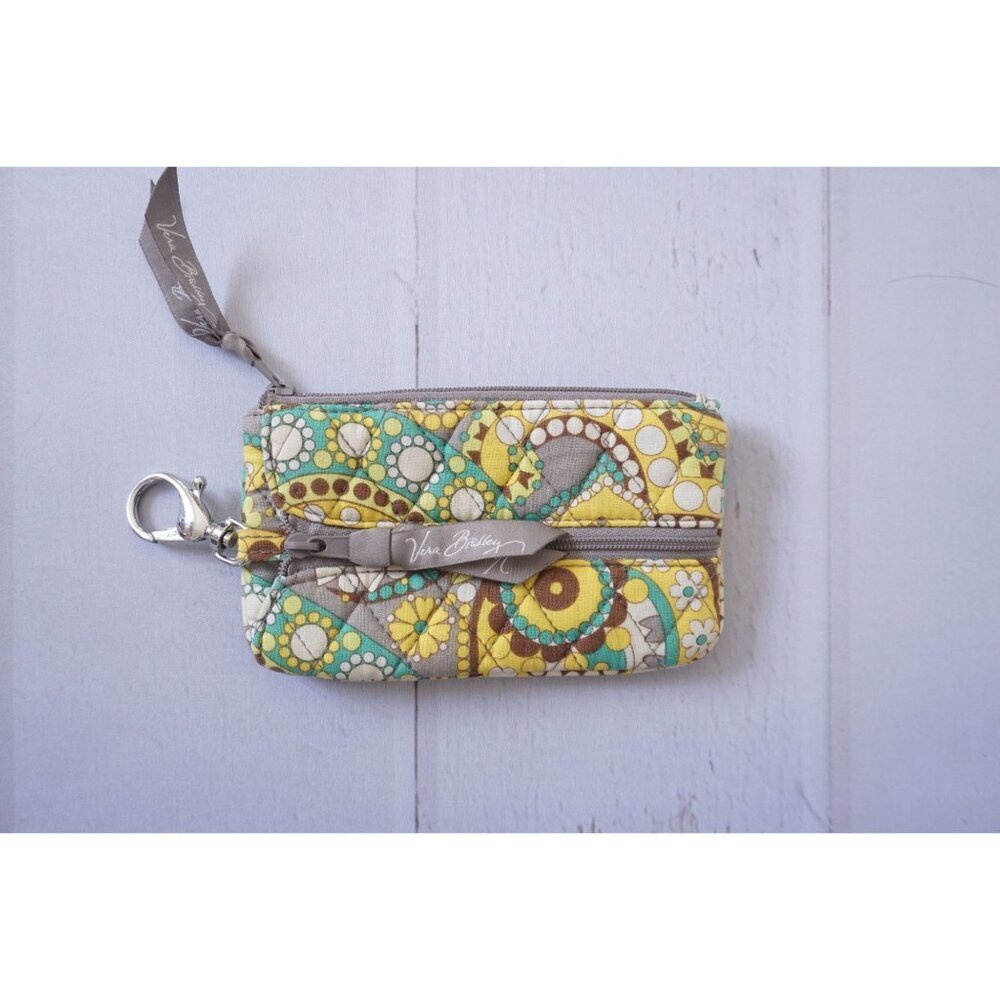 Vera Bradley Zip ID Case & Coin Purse – Lemon Parfait, Floral Paisley Print - Picture 2 of 6